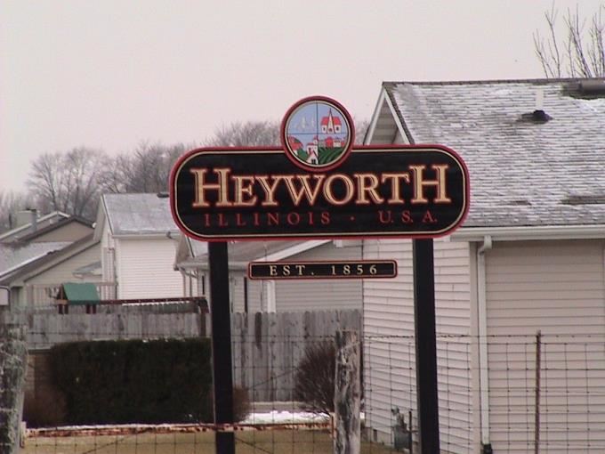 Heyworth township sign.